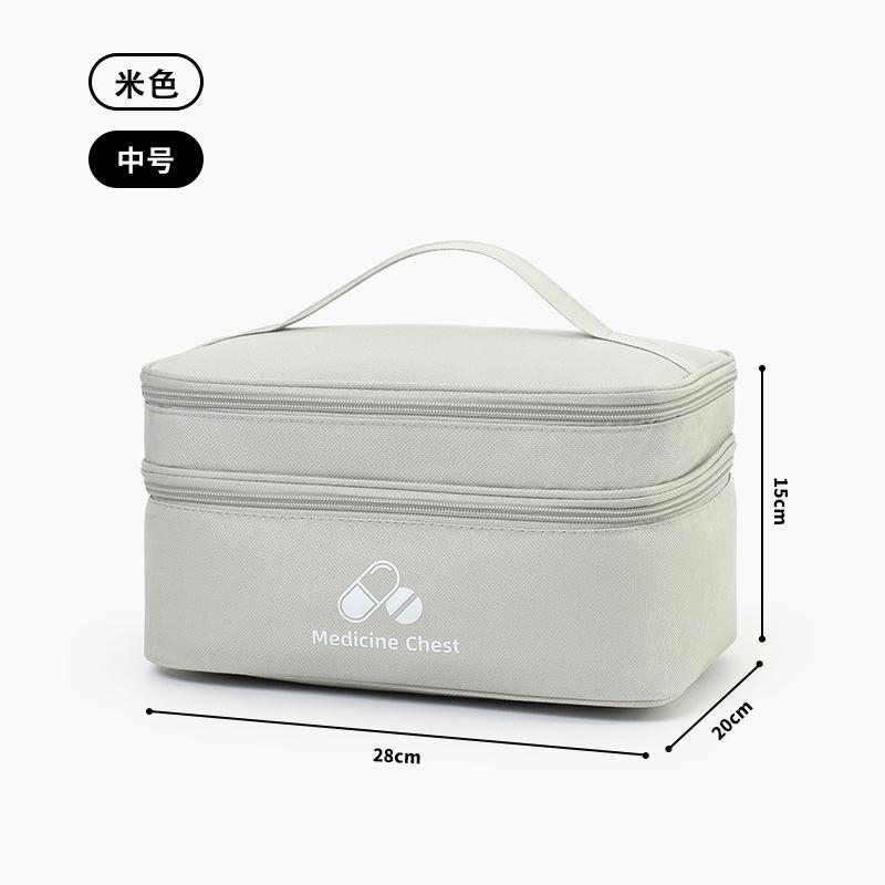 

Large Capacity Layered Medicine Storage Bag Portable First Aid Kit Handheld Emergency Medical Organizer Outdoor Travel Medical Bag Medium Size One Size бежевый