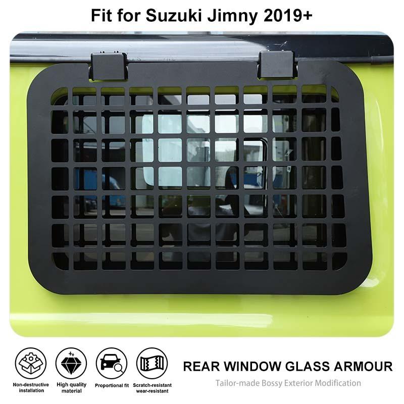 Car Rear Window Glass Armor Fences Vent Protective Frames Shelf  For Suzuki Jimny 2019 Up Car Accessorise ( Aluminum Alloy )