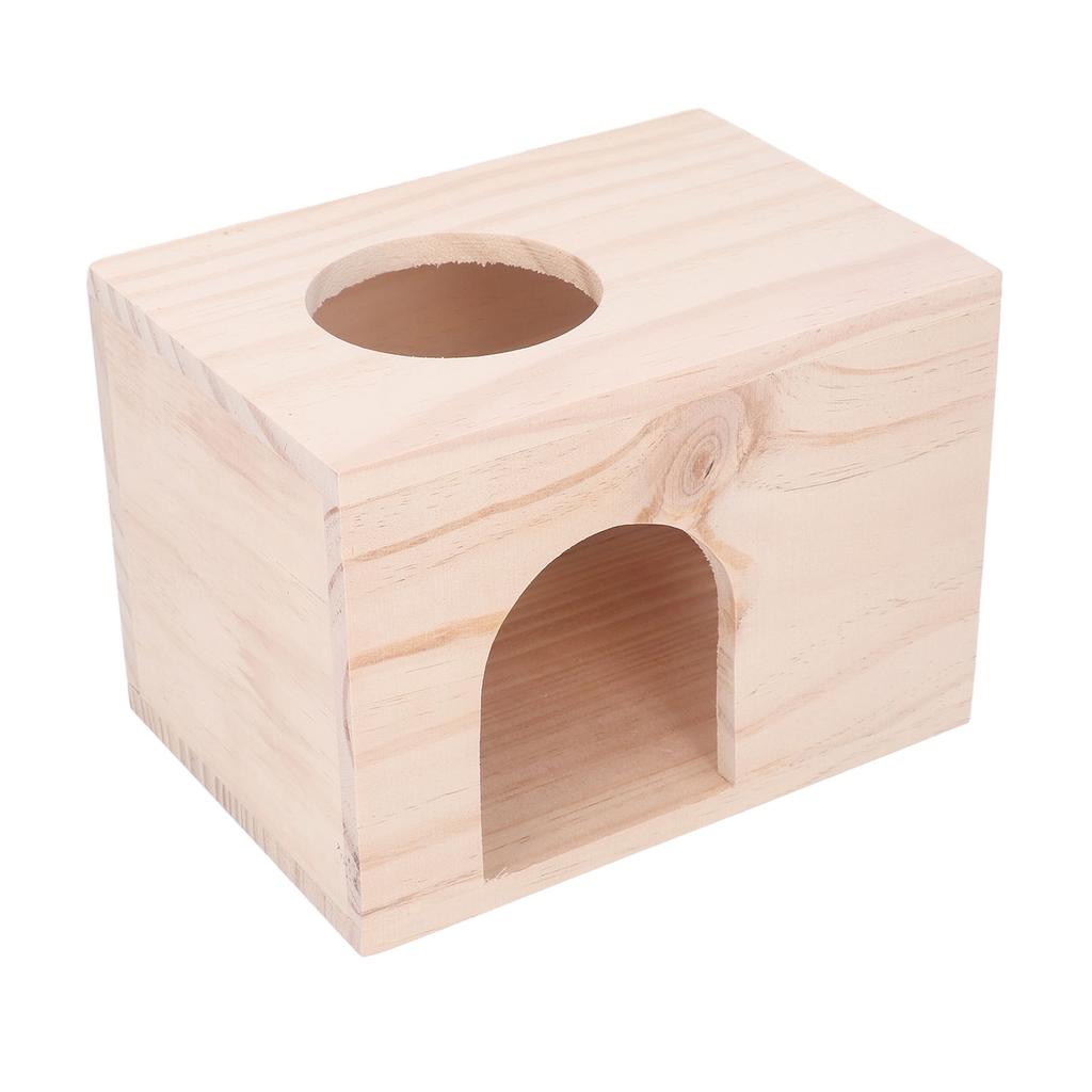 Tiny Hamster Wood House Bite Resistance Ventilated Eco Friendly Small Animal Hideout House for