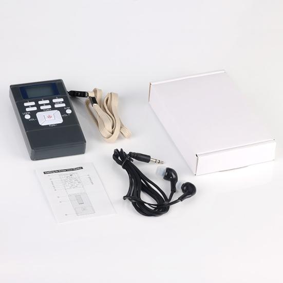 HRD-102 Mini Pocket Digital 2CH Single Band FM Radio Receiver with Earphone
