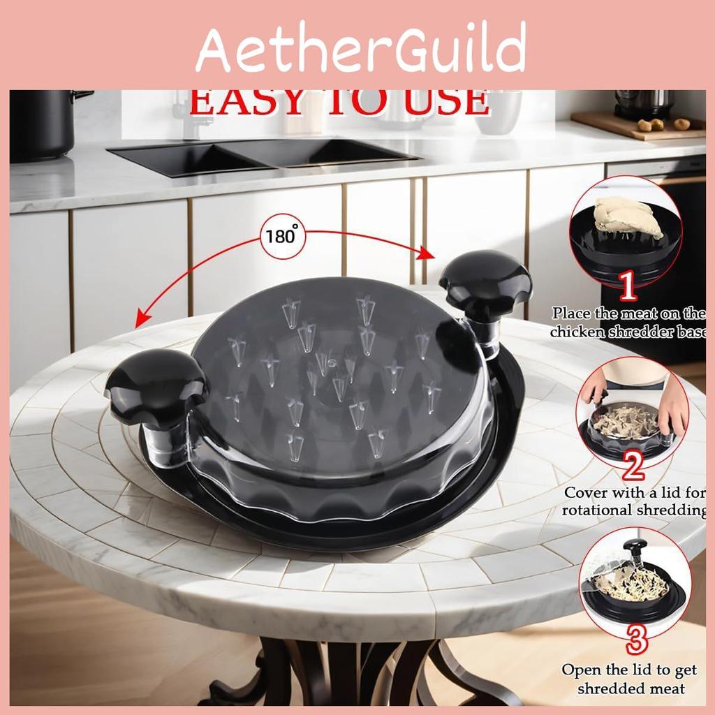 Shredder Chicken With Transparent Cover Large Anti Slip Rotating Kitchen Tool