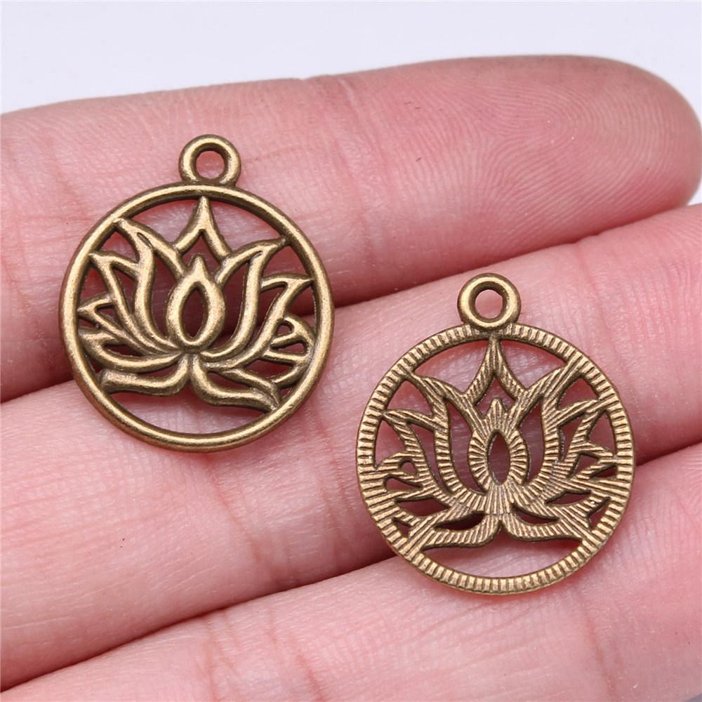 Charms Rose Lotus Pendants Wedding Jewelry Findings QC107