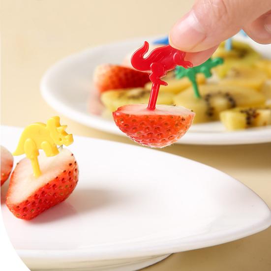 10ks vidlička na ovoce Tvar dinosaura Dort Ovocné párátko Opakovaně použitelné výběry jídla pro děti na Bento Lunch Decoration
