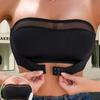 Mesh Panel Front Closure Strapless Bra