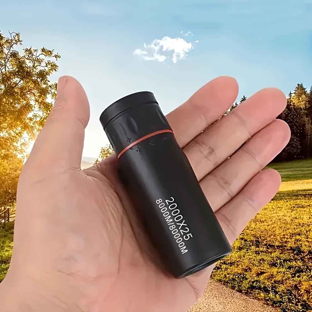 2000X25 HD Monokular Teleskop Kompakt Tragbar für Reisen Wandern Angeln Camping Sternenbeobachtung Konzerte Vogelbeobachtung Handyhalter