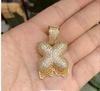 Fashion Women Zircon Bubble Letter Custom Name Necklace Brass Jewelry 14k Gold Plated Bubble Letter Pendent Charms