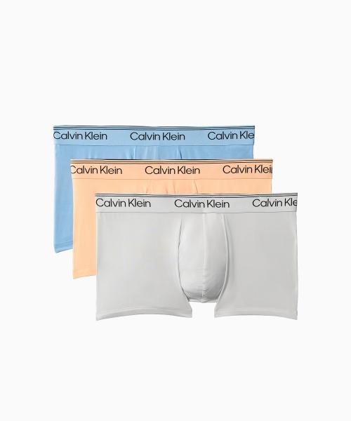 

[CK] Men s Microfiber Stretch 3PK Low Rise Trunks NB44093ZW [Shipped from Korea] 100% Authentic Coral/DarkBeige/Blue - L