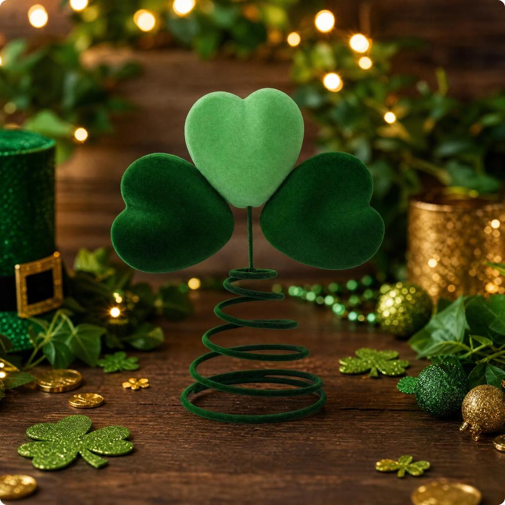 Shamrock Soft Ornament Festive Velvet Tree Pet-Friendly