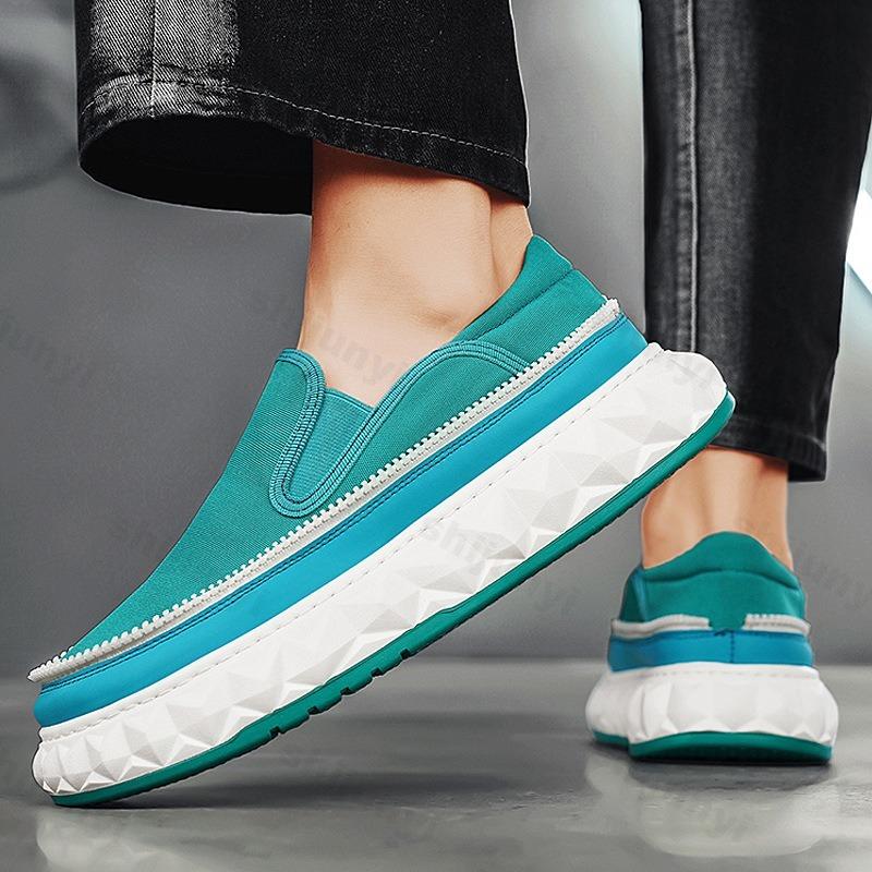 Fashion New Thick Soled Casual Shoes Men's 2025 Summer New Fashion Trend Niche Designed Canvas Breathable Comfortable Platform sneakers