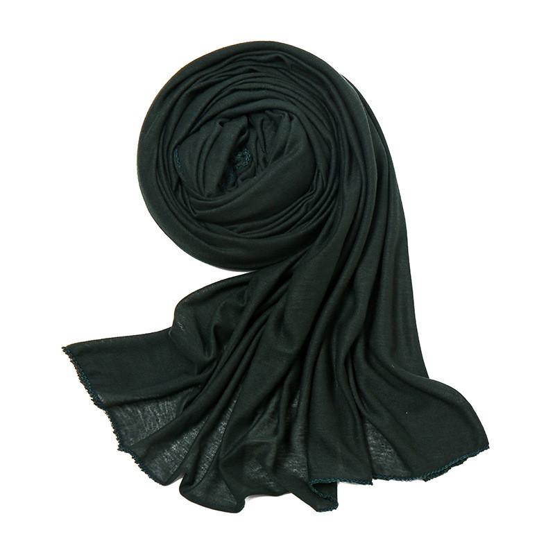 Light Cotton Monochrome Scarf Wrap With Stretch Breathable Fabric For Casual Wear
