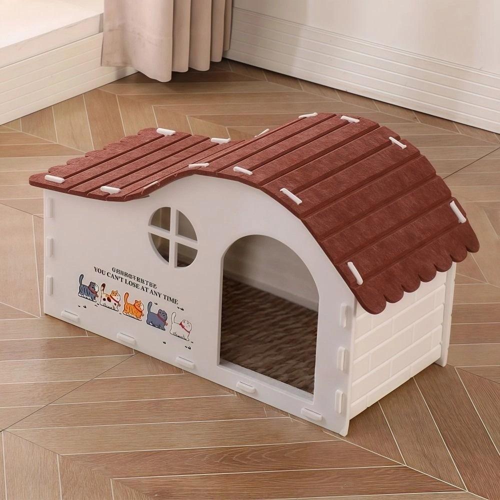Unique Felt Cat House Foldable Cave Design Cats Bed with Door Wear-resistant Cat Castle For Cat Within 20lb