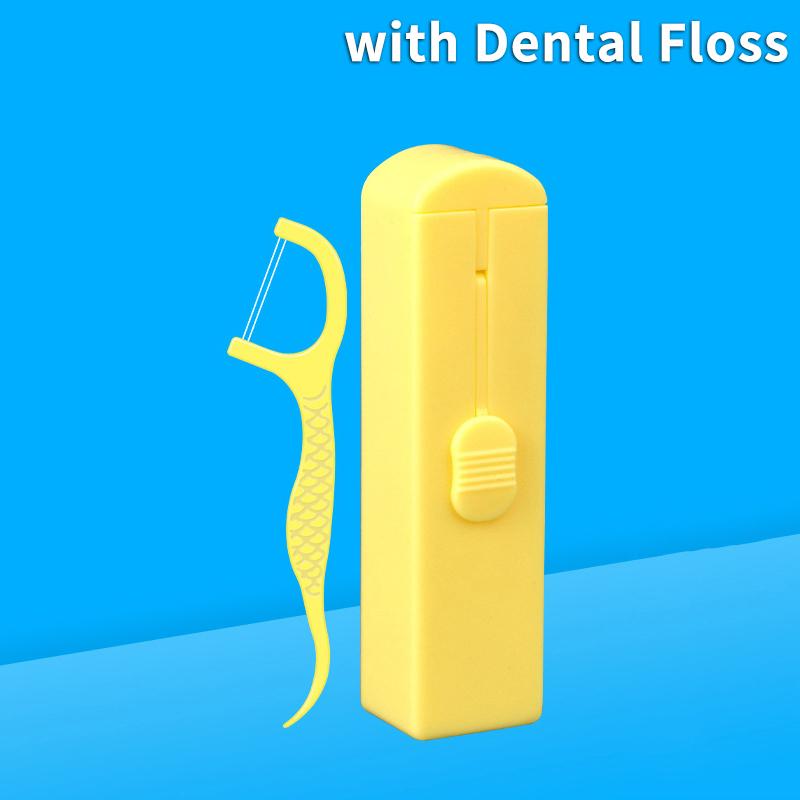 Automatic Dental Floss Storage Protable Floss Picks Dispenser Box Fruit Flavored Toothpicks Double-line Teeth Cleaning Tool