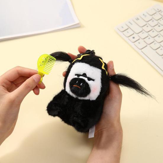 White-Faced Monkey Plush Keychain Soft Skin-Friendly Backpack Charm Unique Funny Ugly Doll Ornament Quirky Monkey Desk Decor
