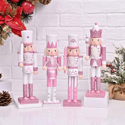 12in Wooden Nutcracker Soldier King Figures Christmas Decor for Indoor Tabletop Desktop Holiday Home Farmhouse Ornaments