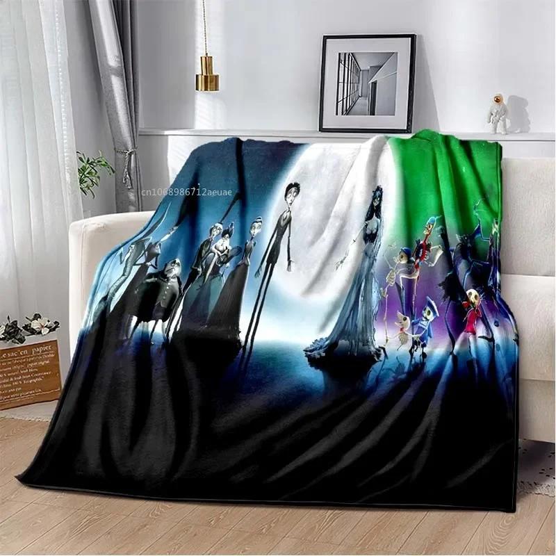 Sorrow Love Story Die Braut des Geistes Decke Hochzeit in der Nacht Decken für Bett Sofa Goth Braut Halloween Decke