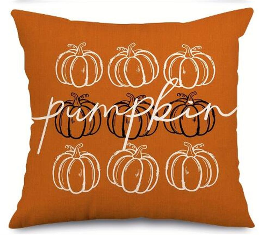 1pc/4pcs Vintage Fall Pillow Covers 18x18 Inch - Autumn Orange White Pumpkin Design for Christmas Thanksgiving