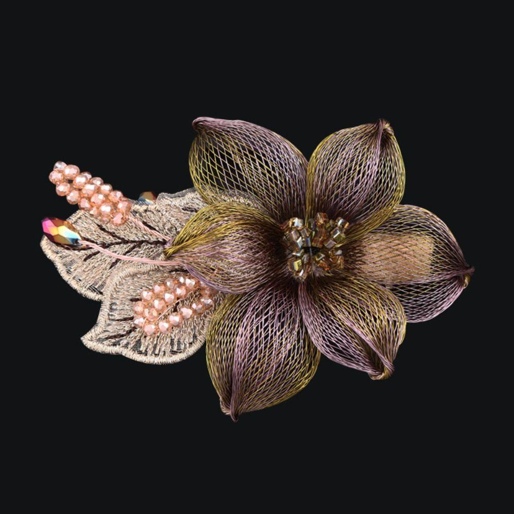 

Большая женская заколка для волос в корейском стиле, головной убор с кристаллами, ретро-цветочная заколка для волос, подарок золотой