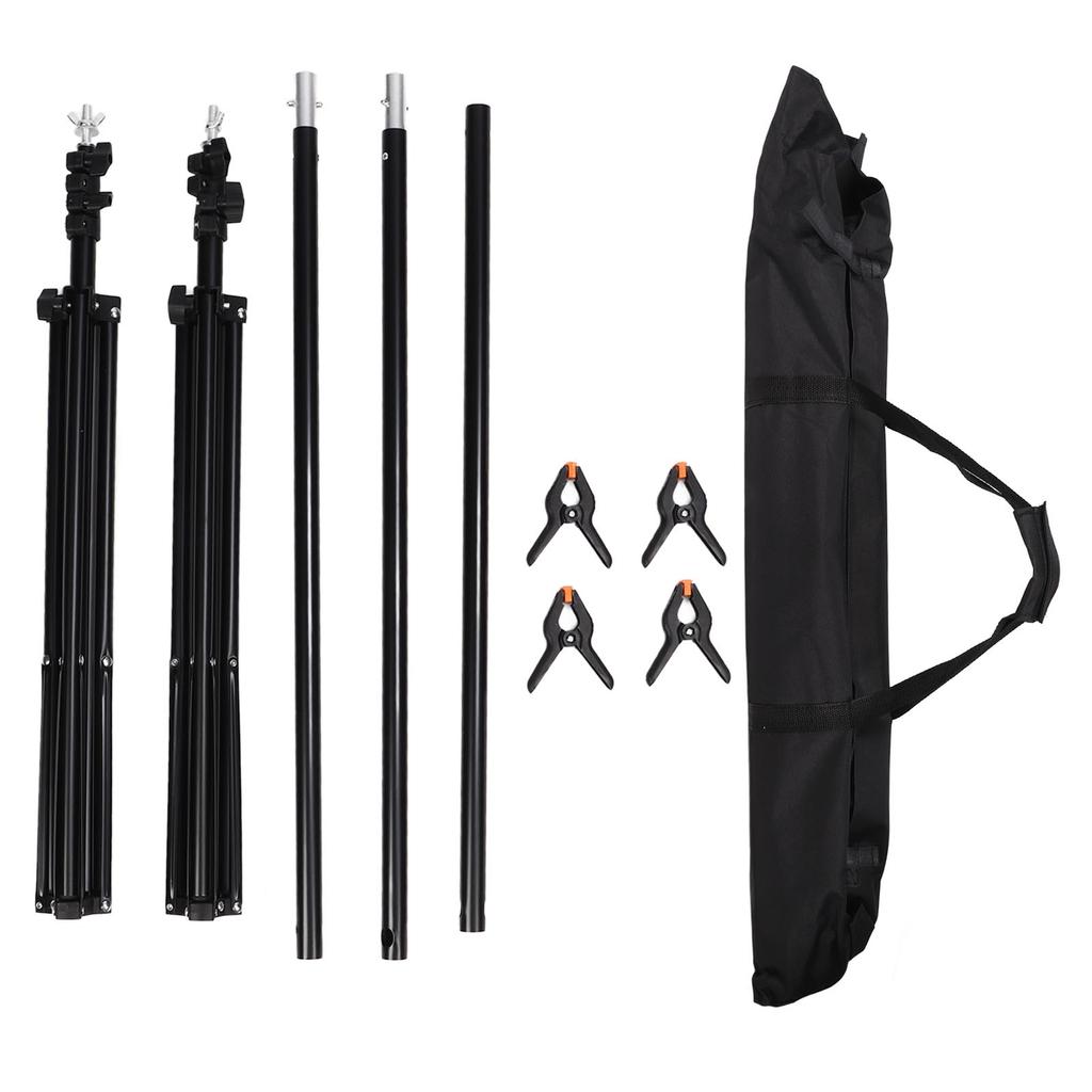 Foto Hintergrundständer Set Aluminiumlegierung Verstellbares Hintergrundstützsystem mit Federklemmen für