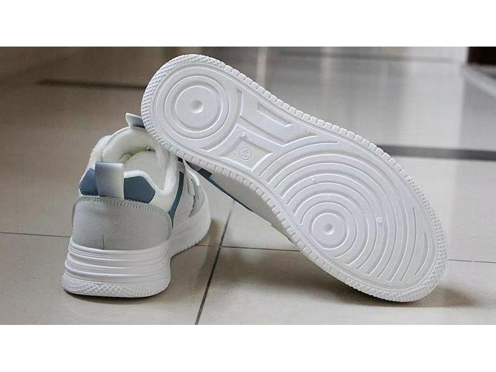 Men's White Plus Velvet Black Skateboard Shoes - Fashionable Autumn Casual Sneakers