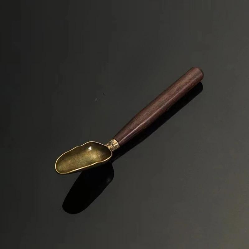 

1 шт. Чайная ложка из черного дерева, чайная ложка из цельного дерева, ретро-креативная чайная лопатка, чайная церемония KongFu, аксессуары для подарка
