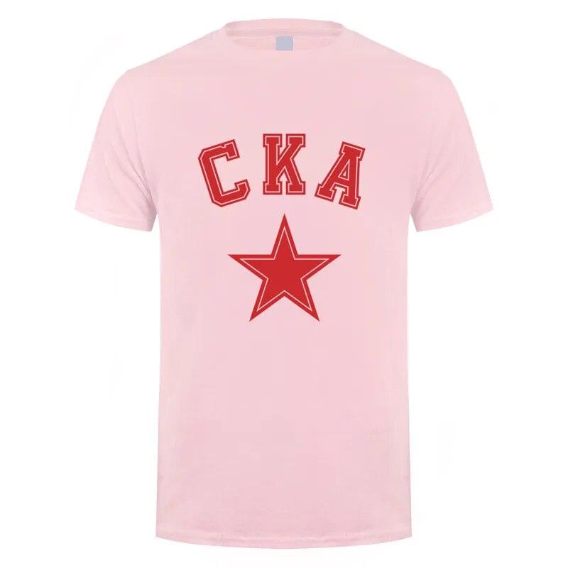 CKA Russian Hockey Team T Shirt Unisex Summer Short Sleeve Cotton KHL Saint Petersburg SKA T-shirts Tops Unisex Streetwear