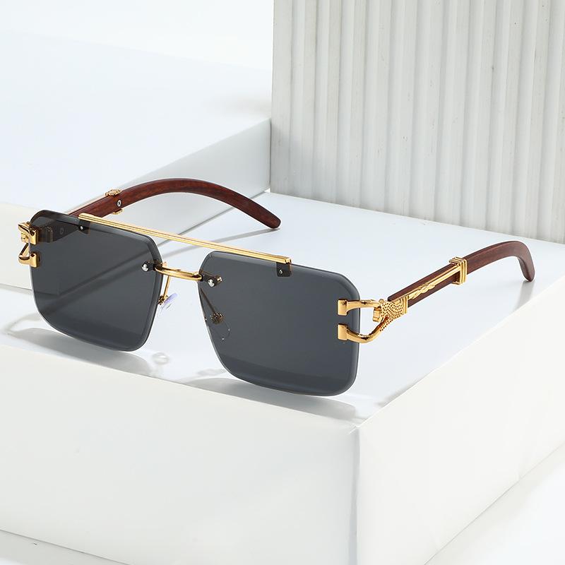 New Leopard-head Sunglasses Grain Sunglasses  for Women Sunglasses  Men, Double-beam Trimming Sunglasses for Sun Protection Women's Sunglasses