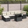Garden Sofa Set with Cushions 8 pcs Black Poly Rattan
