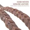Weiches geflochtenes Hundehalsband Strapazierfähiges Welpen-Nackenband Wiederverwendbares Leder-Hundehalsband Outdoor