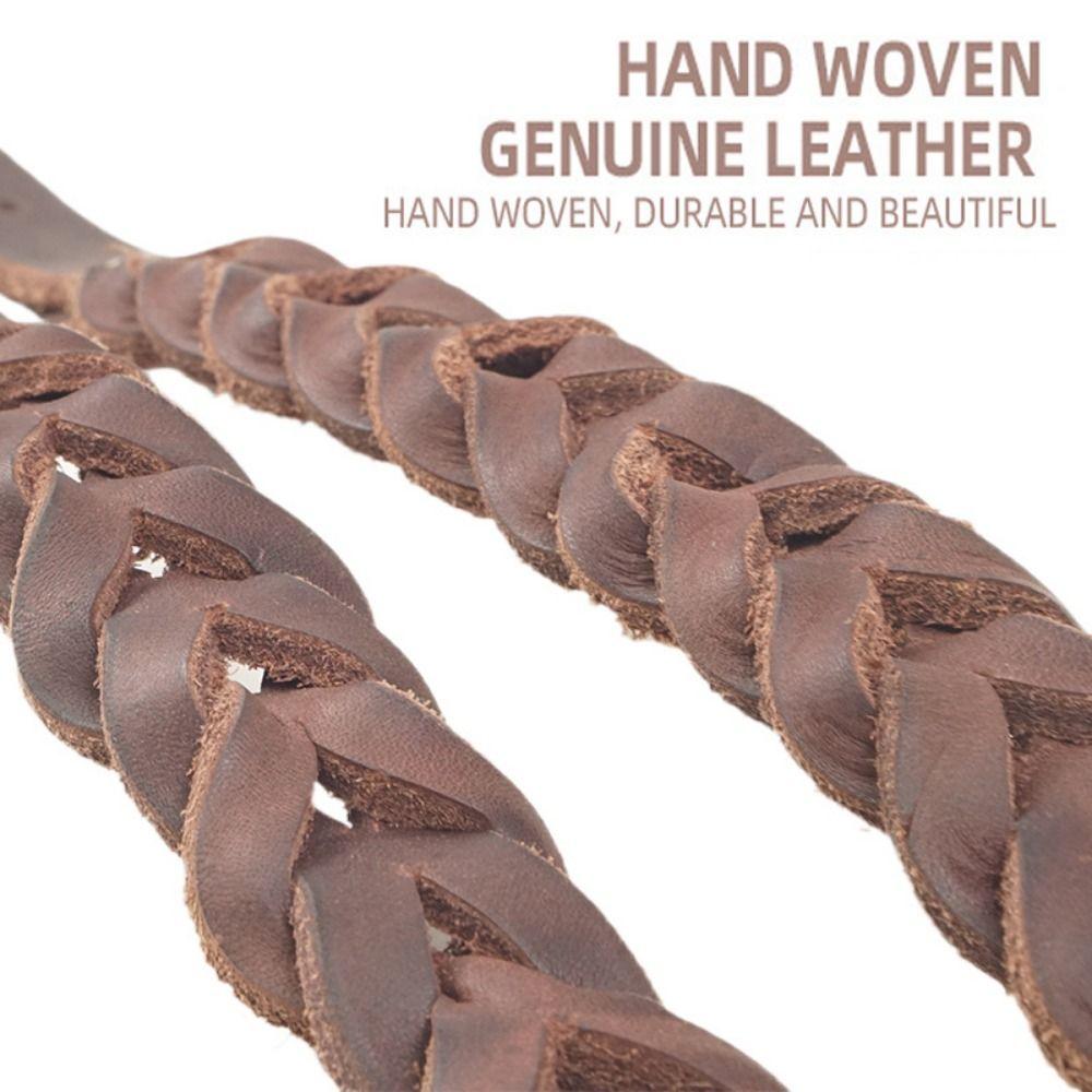 Weiches geflochtenes Hundehalsband Strapazierfähiges Welpen-Nackenband Wiederverwendbares Leder-Hundehalsband Outdoor