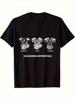 Men'S And Women'S Retro Motorcycle Engine Graphic T-Shirt - Black Vintage V-Twin