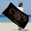 Telo Mare con Stampa Scorpione Dorato Stile Zodiaco Mistico Asciugatura Rapida Morbido Assorbente per Amanti Gotici Spiaggia Piscina Viaggio