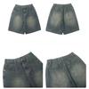 Men's Summer American Retro Five-point Jeans Men's Loose Love Couple All-match Shorts