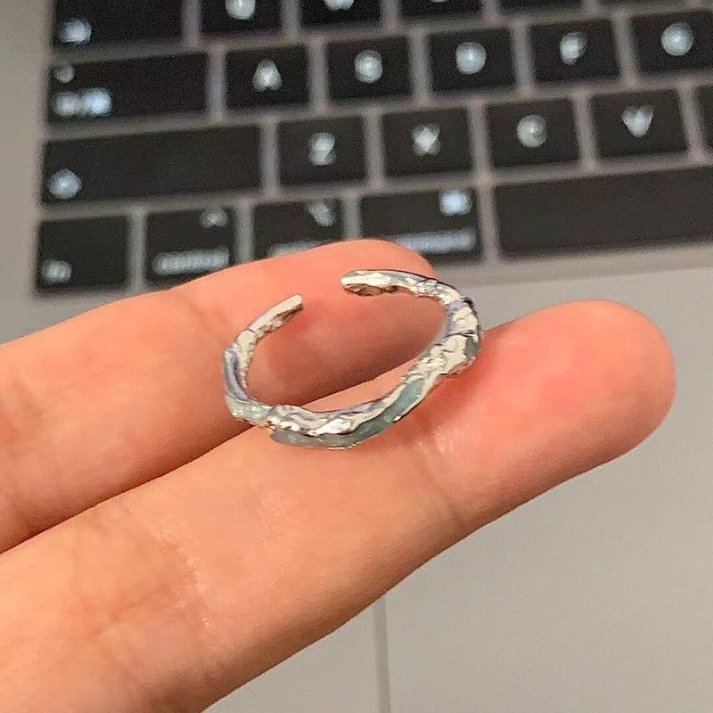 Men s and Women s Niche Open Mouth Personality Irregular Texture Ring