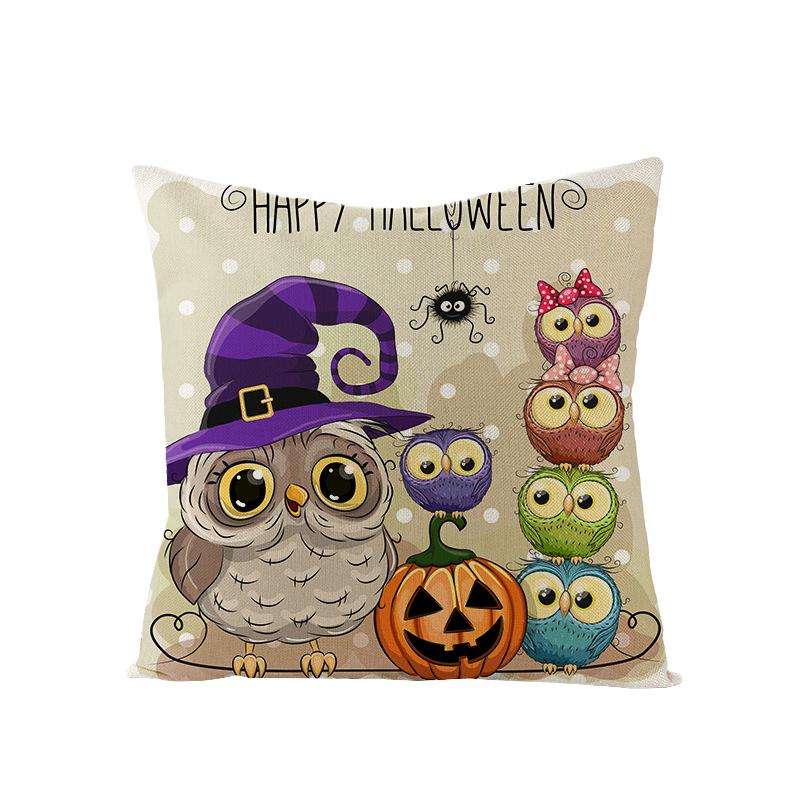 Neue Heimtextilien Halloween Polyester Kissenbezug Zuhause Kürbis Geist Feuer Kissen Lendenkissenbezug