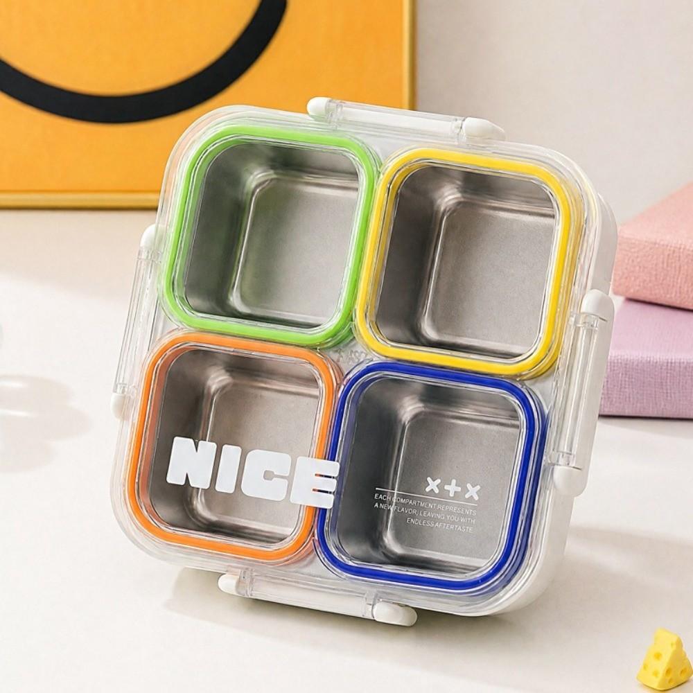 Thermal Insulation Bento Box 304 Stainless Steel Food Container Divided Lunch Box  For Meal Prep