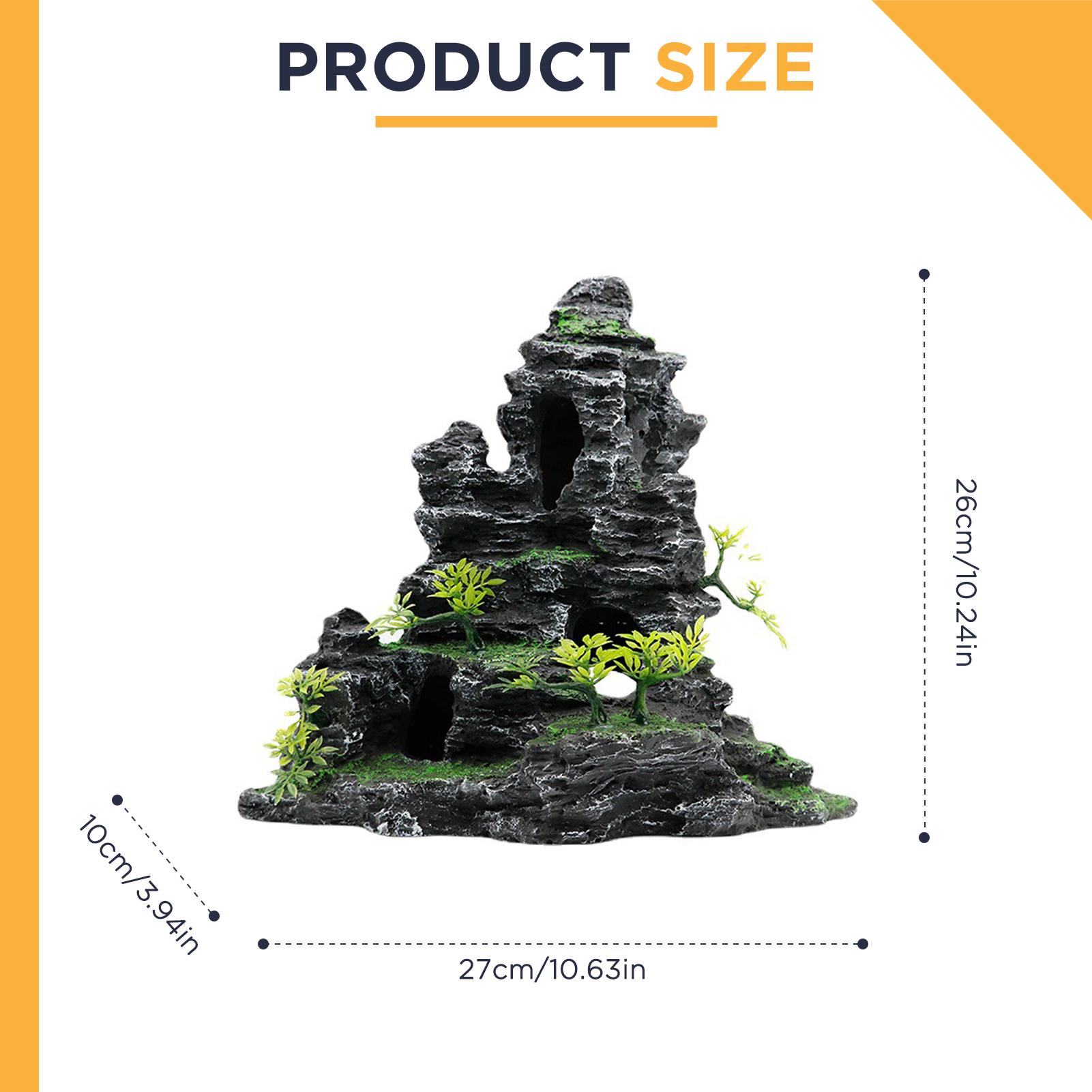 

Resin Aquarium Fish Tank Mountain View Ornaments Decor Rockery Landscape Artificial Rock Cave Stone Fish Tank Decoration