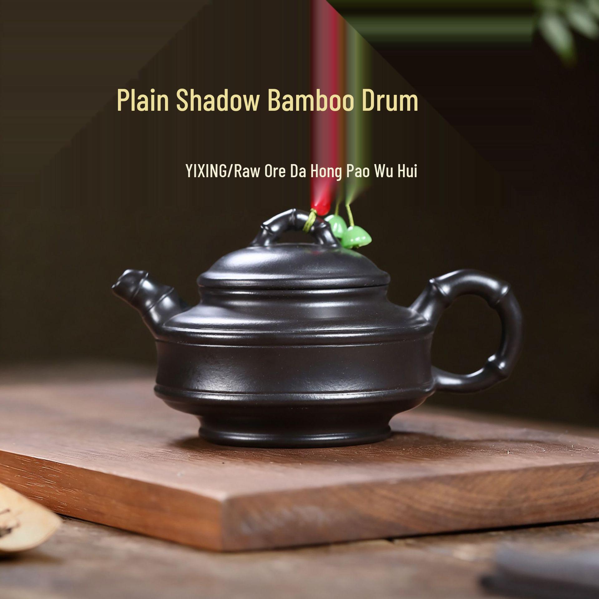 Handcrafted Yixing Zisha Teapot Bamboo Drum Kung Fu Tea Set 200CC Capacity