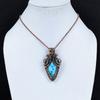 Larimar Pendant Gemstone Jewelry, 999 Copper Wire Wrapped Pendant, Handmade Jewelry Birthstone Pendant, Gift For Him