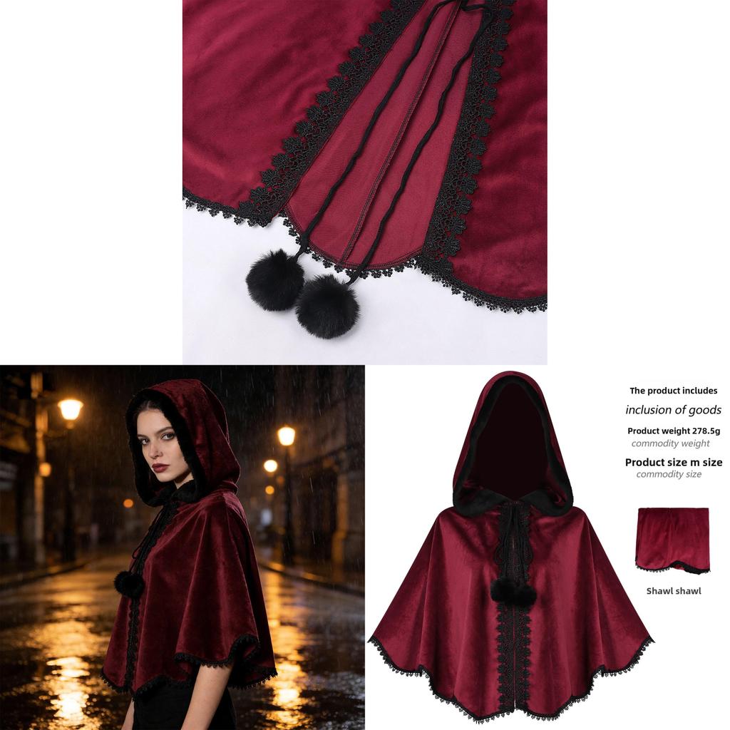 American Fantasy Cosplay Cloak With Polyester Fabric For Stage Performance And Costume Parties