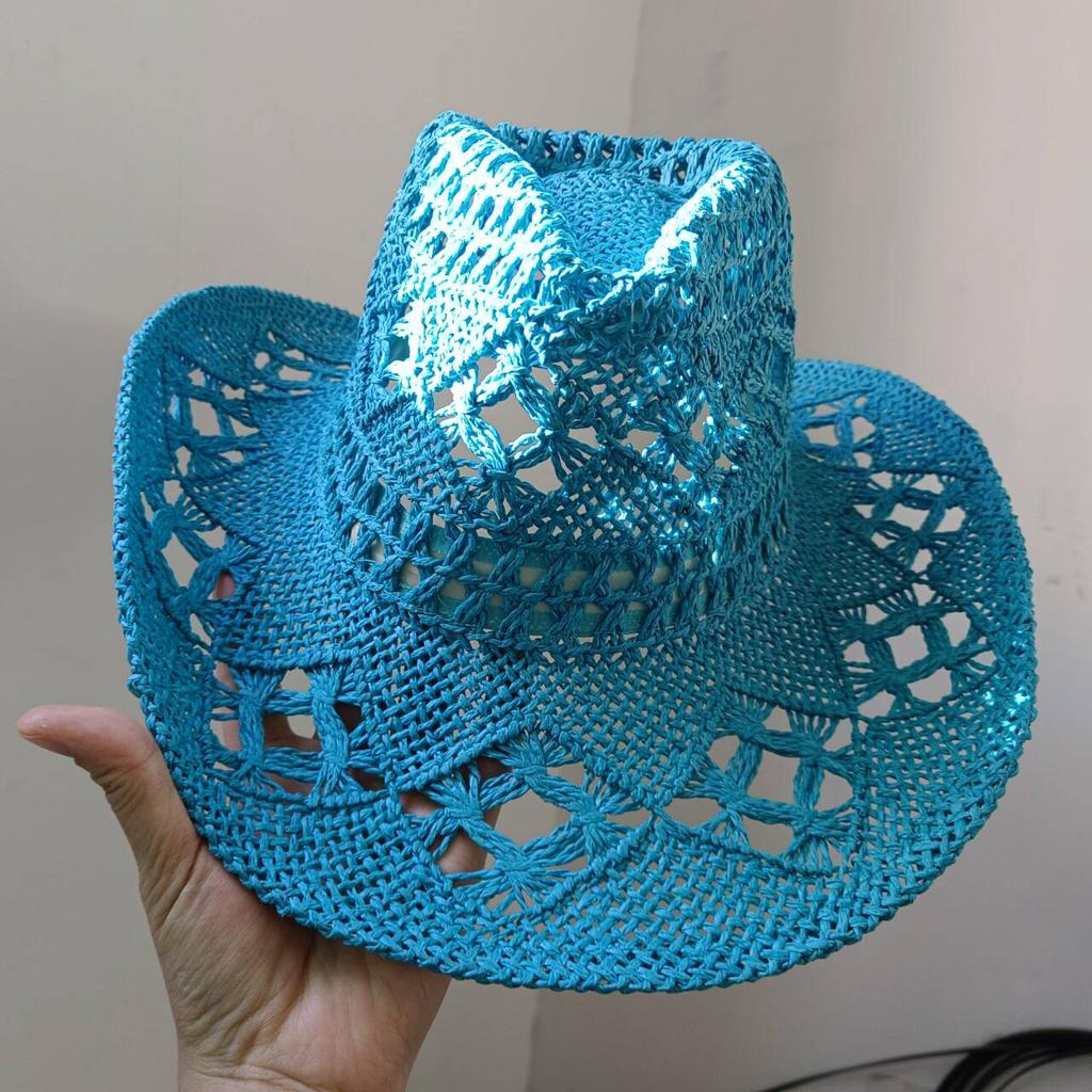 Women's Cowboy Straw Hat 2024 New Western Cowboy Sun Hat Spring Knight Hat Men's Jazz Hat Summer Cowboy Hat Sombrero Hombre