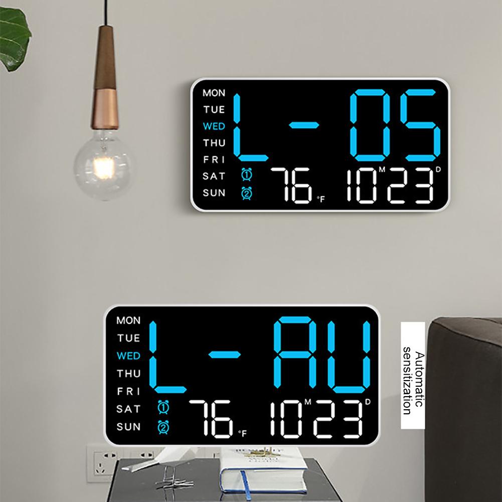 Adjustable Brightness LED Digital Table Wall Clock Temperature Date Week