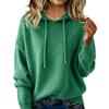 Fall Winter Women's Solid Color Drawstring Hooded Fleece Sweater Long Sleeve Casual Top for European American Crossborder