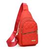 Nylon Sling Quilted Chest Bag with Gold Zipper, Multi Pocket Crossbody Bags for Women Men Daily Casual Travel Outdoor Sport Bag