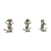 Halloween Skeleton Resin Figurines Set of 3 Sitting Skeletons with Pumpkin Heads Decorative Statues for Seasonal Tabletop Display or Shelf Decoration