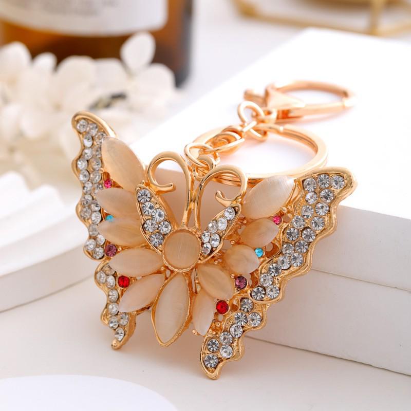 Butterfly Rhinestone Metal Keychain Pendant