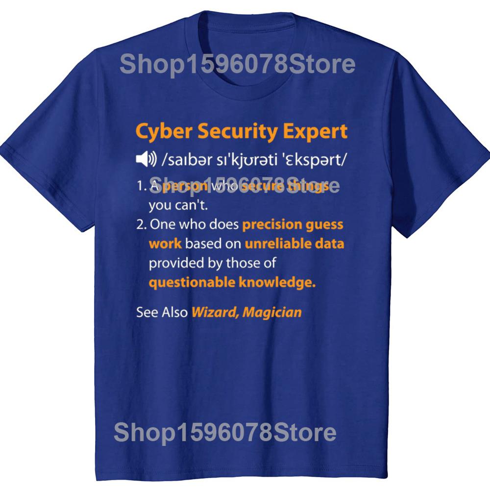 Funny Cyber Security Expert Definition Cybersecurity  T Shirt Men Cotton Humor Streetwear Tee Shirt Short Sleeve Unisex Clothing