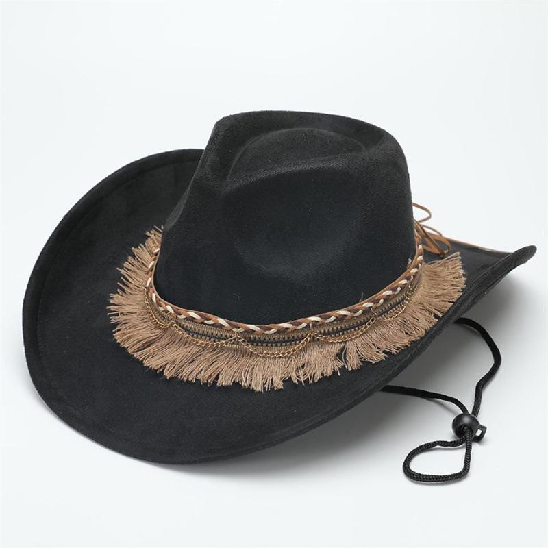 Suede hat woolen jazz hat British top hat solid color retro sunshade sun protection western cowboy hat