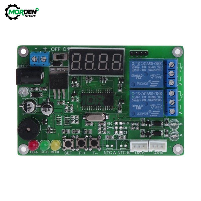 

High Precision Digital Display Intelligent Temperature Controller with Dual Waterproof Probe Cooling Thermostat Thermoregulator