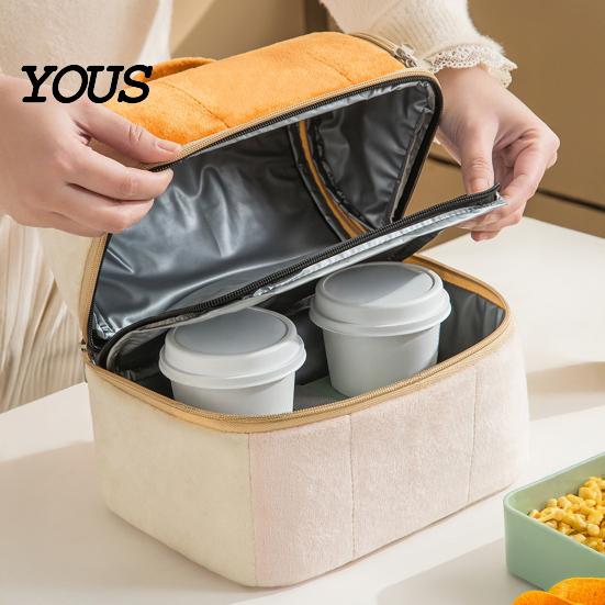 Insulated Food Storage Bag for Work Double Layer Lunch Bag, Large Capacity Leakproof Thermal Cooler Water Resistant Office Carrier Students
