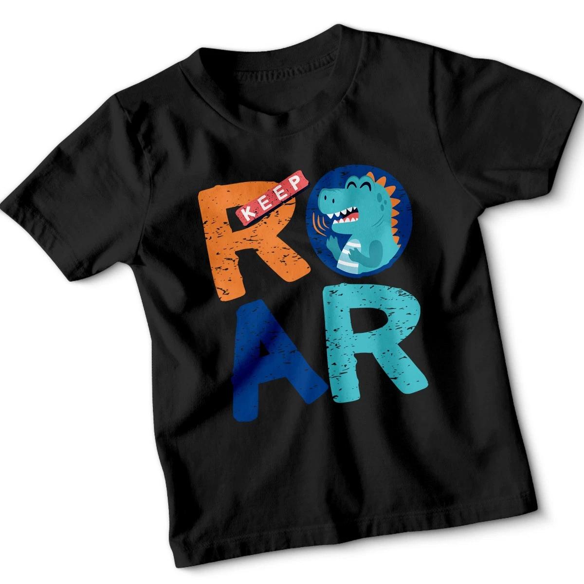 

Keep Roar Funny Dinosaur Boys T-Shirt Kids Graphic Dinosaurs Animals Tee 130